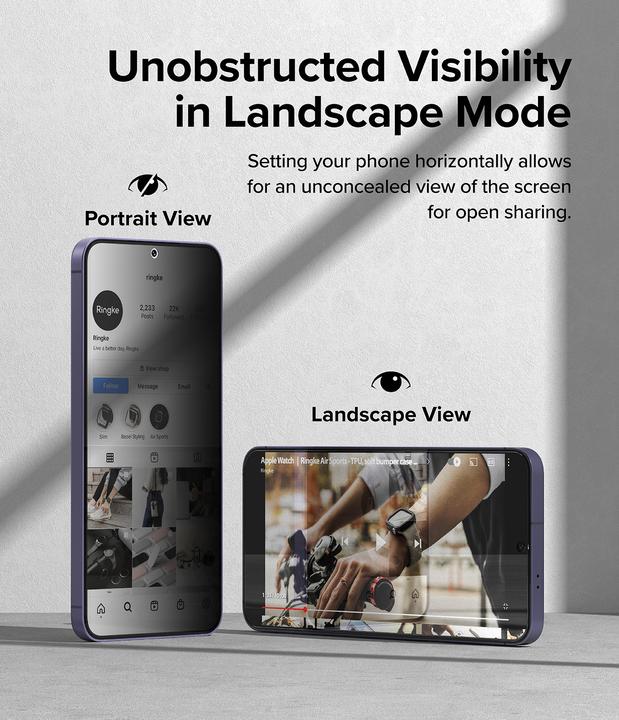 Image du produit Ringke Screen Protector for Galaxy S24 EASY SLIDE PRIVACY TEMPERED GLASS 2 pack, w installation Jig (2 pièce(s), Samsung Galaxy S24+)