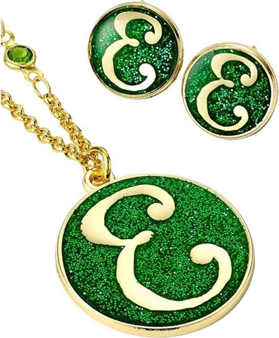 Actual product image Wicked Gold Plated Elphaba Earring & Necklace Set (100% synthetic material)