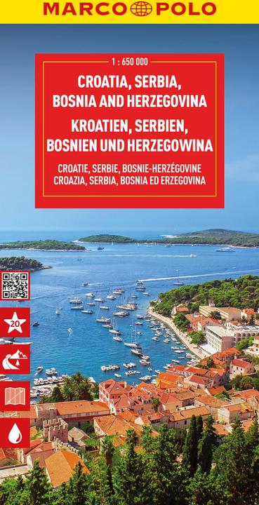 Produktbild Reisekarte Kroatien, Serbien, Bosnien und Herzegowina 1:650.000