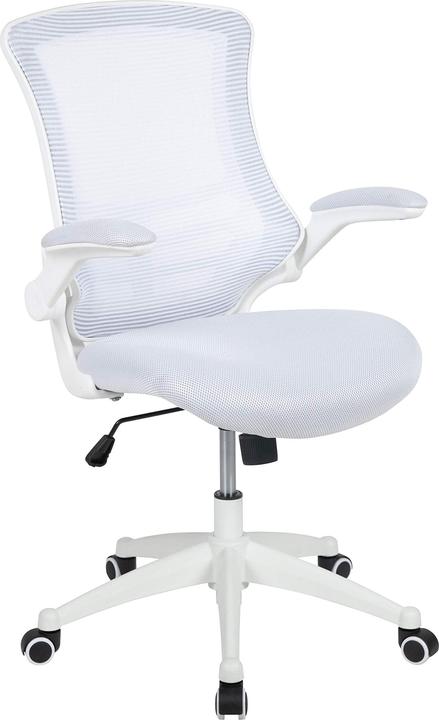 Image du produit Flash Furniture Chaise de bureau, maille blanche, cadre blanc Dossier mi-haut