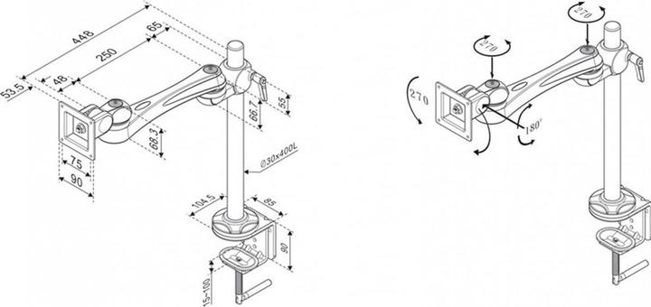 Actual product image Roline Monitor arm (Table, 32")