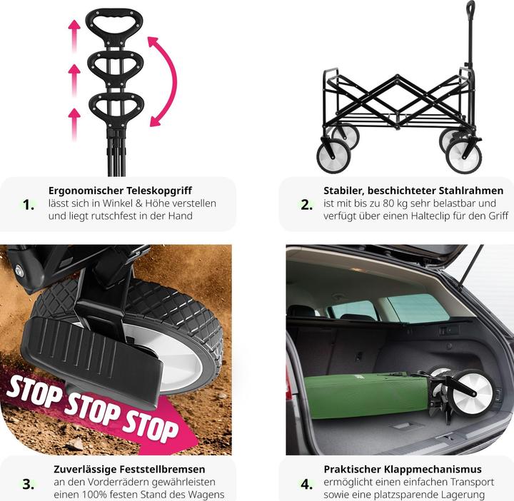 Actual product image tectake Folding handcart | 80 kg capacity