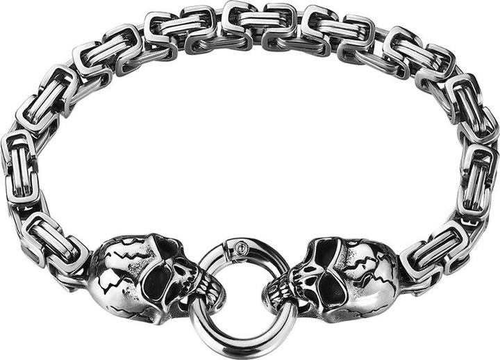 Image du produit Star Piercing Armband silber eckige Kette mit Totenkopf (sans laiton, Acier chirurgical 316L)