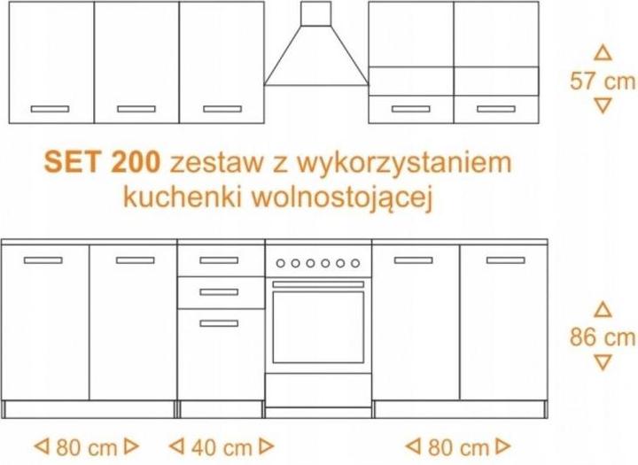 Actual product image Topeshop KUCHNIA SET 200 BIEL Kitchen & dining room furniture set