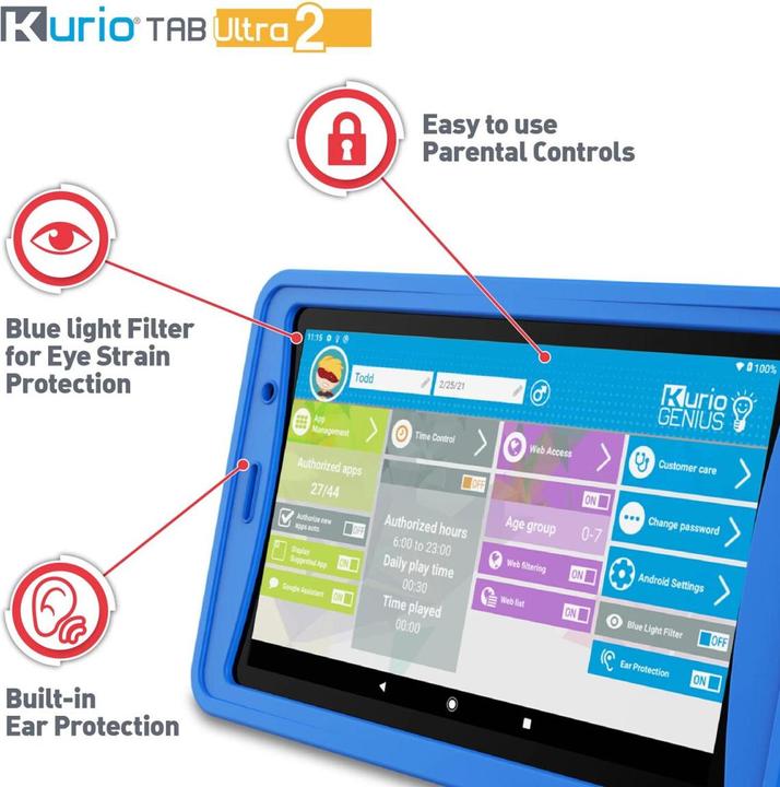Actual product image KD Toys Kurio Tab Ultra 2 blue (French, Italian, German)