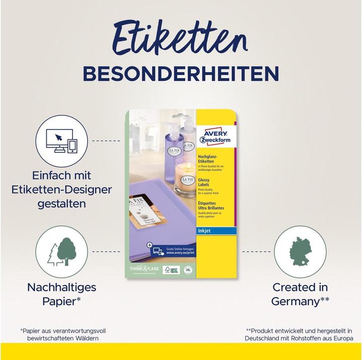 Produktbild Avery Glänzende Etiketten