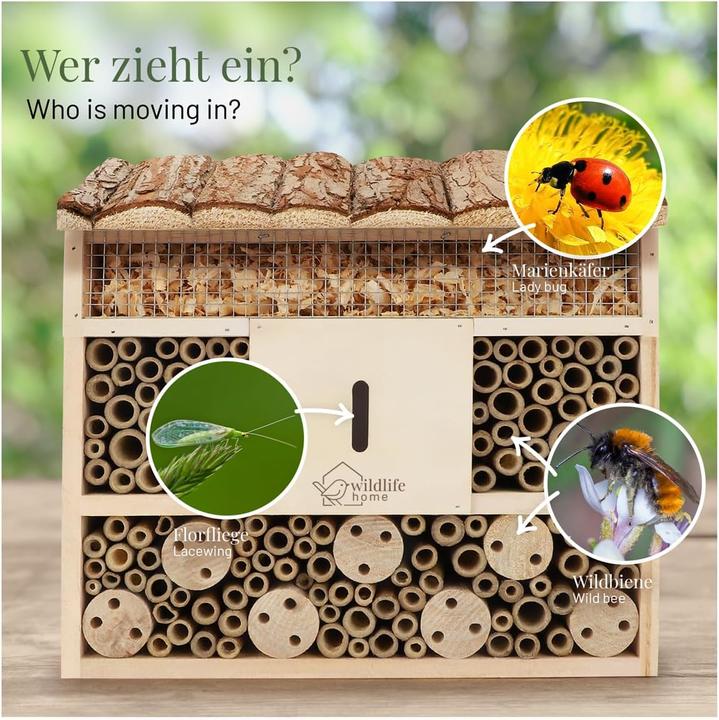 Produktbild Wildlife home Bienenhotel (Marienkäfer, Schmetterlinge, Florfliegen, Wildbienen)