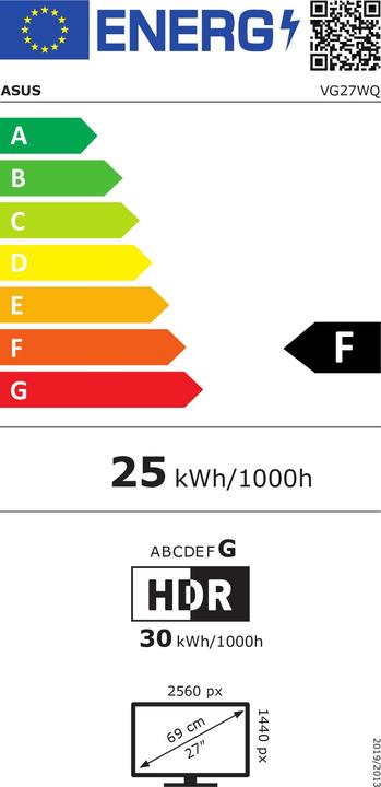 Energie-Label ASUS TUF Gaming VG27WQ (2560 x 1440 Pixel, 27")