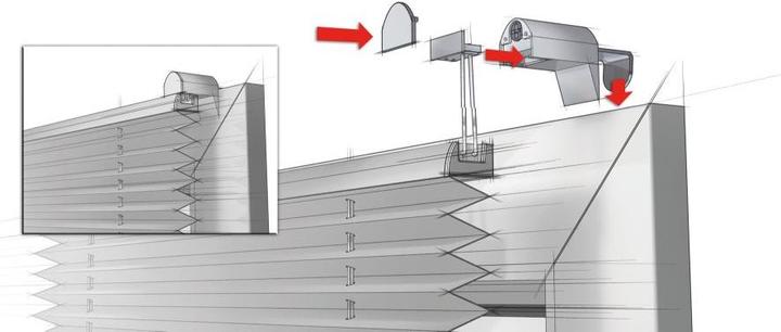 Image du produit Gardinia Store plissé Easyfix avec 2 rails de commande (90 x 130 cm)