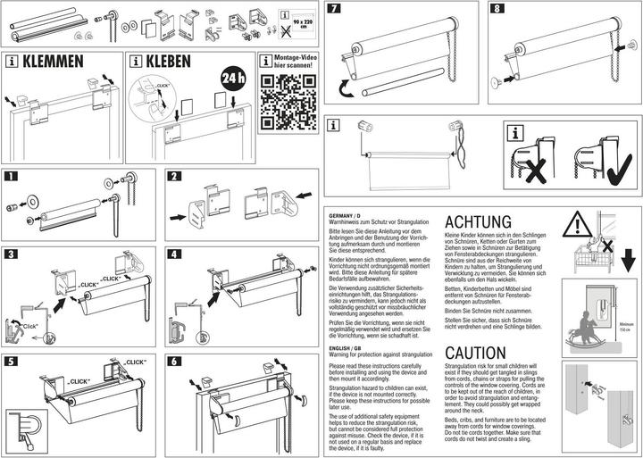 Actual product image Gardinia Easyfix double roller blind (90 x 220 cm)