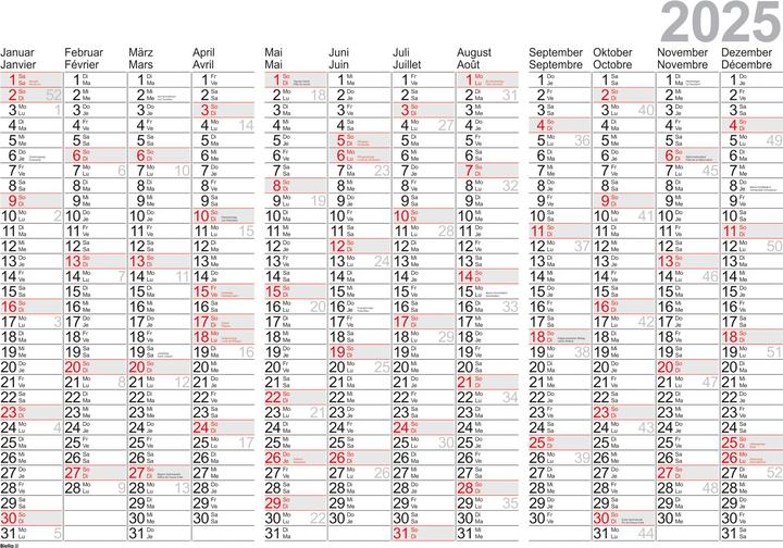 Nutritional values and ingredients Biella Planning annuale da parete (98 x 68 cm, No binding, German, French)