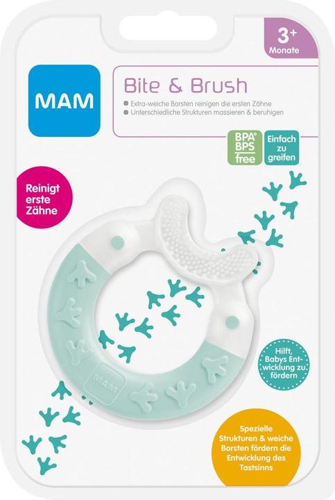Produktbild MAM Beissring Bite & Brush 3+ Monate, 1 Stk, türkis