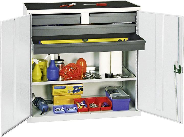 Stumpf Werkzeugschrank S3000 1 Fachboden 4 Schubladen lichtgrau (100 cm, 50 cm)