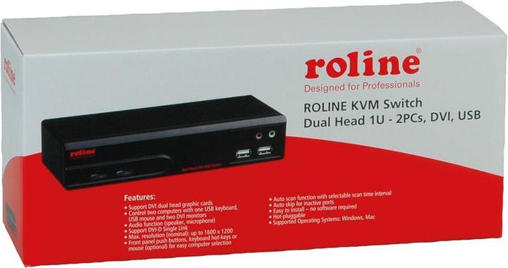 Produktbild Roline Dual Head DVI USB 2.0, 1 User - 2 PC