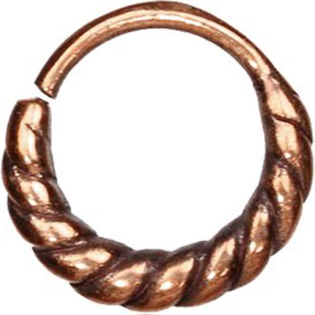 Actual product image Star Piercing Micro Piercing Ring rosegold geflochten (Bronze, without brass)