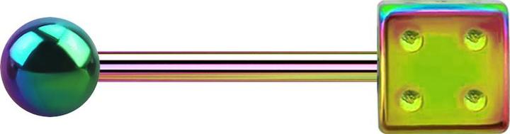 Image du produit Star Piercing Micro Barbell coloré avec boule et cube (Acier chirurgical 316L, sans laiton)