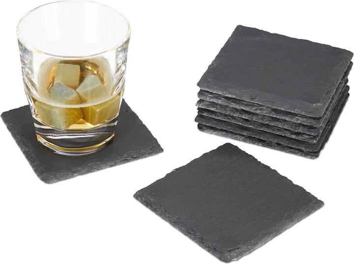 Relaxdays Drink coaster (8 x, Glass coaster)
