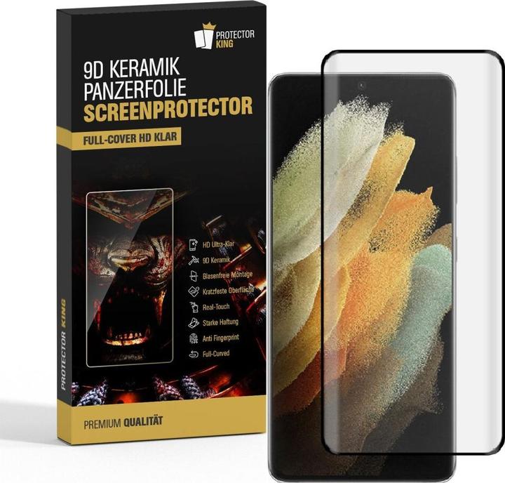 Produktbild Protectorking 3x Ceramic-Glass Full Cover HD Klar (3 Stück, Samsung Galaxy S21 Ultra)