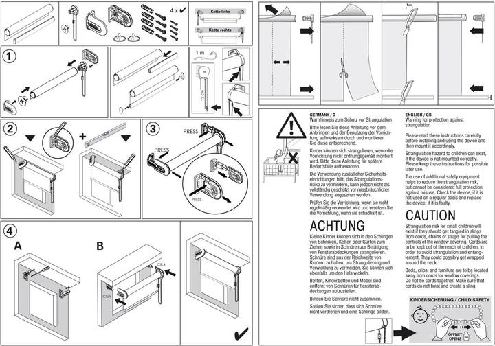 Immagine prodotto Gardinia Tenda a rullo a trazione laterale (122 x 180 cm)