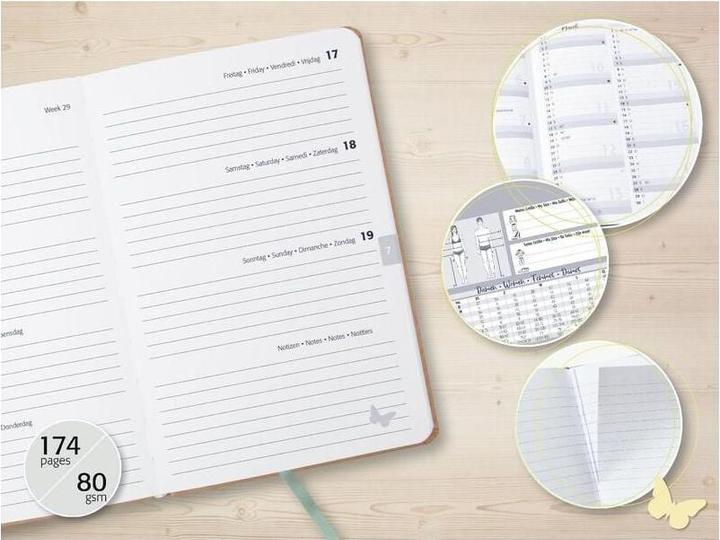 Actual product image Sigel Taschenagenda JOLIE Pure (9.5 x 15 cm, German, French, Dutch, English)