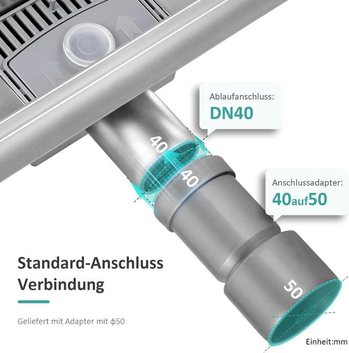 Image du produit Emke Caniveau De Douche En Acier Inoxydable, Siphon Anti-Odeur, Filtre à Cheveux, 800cm (800 mm)