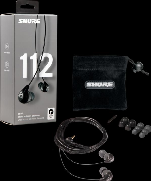 Image du produit Shure Écouteurs intra-auriculaires SE112-GR-EFS Gris Noir (NC, Filaire)