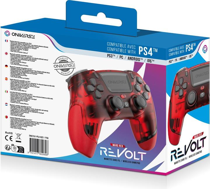 Actual product image Oniverse Revolt Grey, Red Bluetooth Gamepad Analogue / Digital PC, PlayStation 4 (PC, PS4)