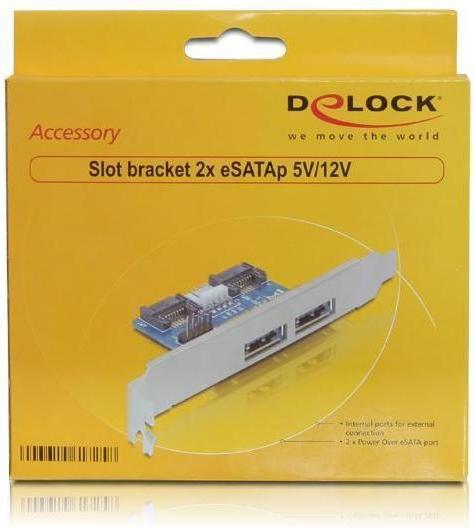 Immagine prodotto Delock Supporto per slot 2x eSATAp 5V/12V con staffa a basso profilo