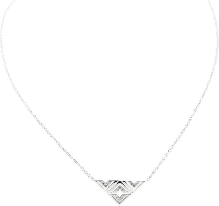 Leyda Halskette Dreieck (Silber 925, Synthetischer Stein, 42 - 50 cm)