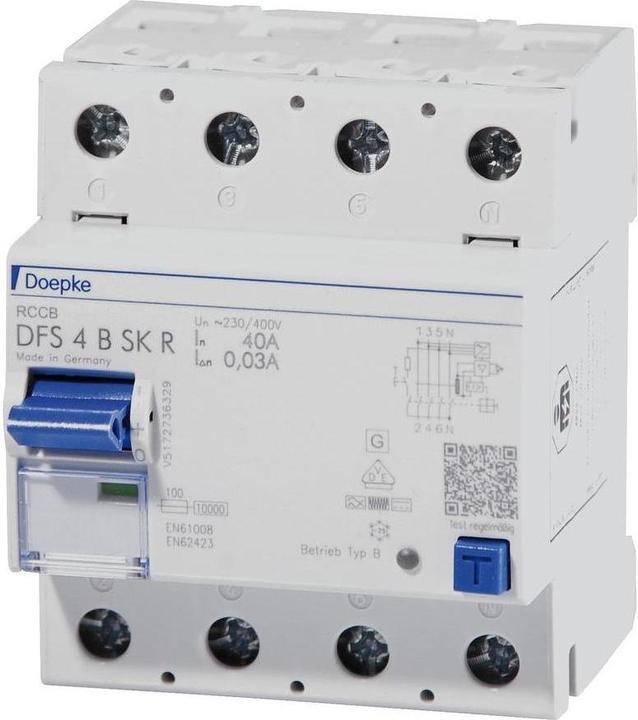 Produktbild Doepke FI-Schalter DFS4 040-4/0,03B SKR Fehlerstrom-Schutzschalter 4014712152731
