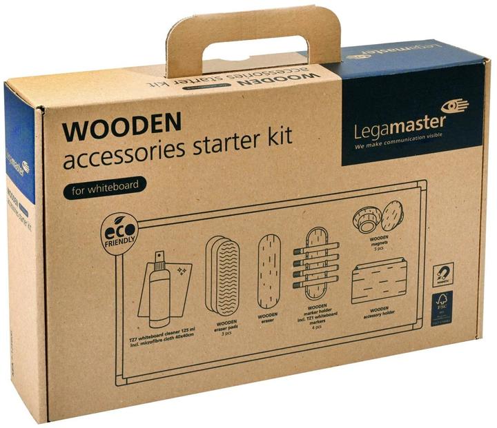 Actual product image Legamaster Starter Kit Whiteboard Accessories Set Wooden 17 pieces, wooden
