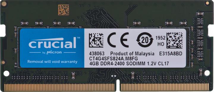 Actual product image Crucial Laptop Memory (1 x 4GB, 2400 MHz, DDR4-RAM, SO-DIMM)