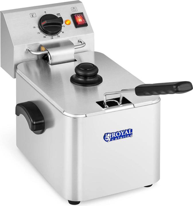 Produktbild Royal Catering Fritteuse Elektro 1 x 8 L EGO Thermostat Fritteuse Fritöse 1 x 2.500 Watt (EU-Stecker)