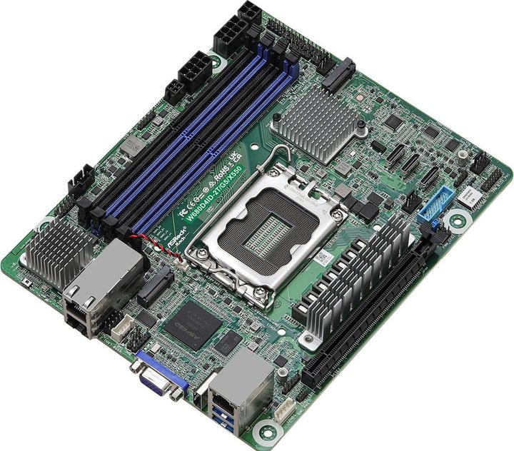 Immagine prodotto AsRock W680D4ID-2T/G5/X550 (LGA 1700, Intel W680, Mini-ITX profondo)