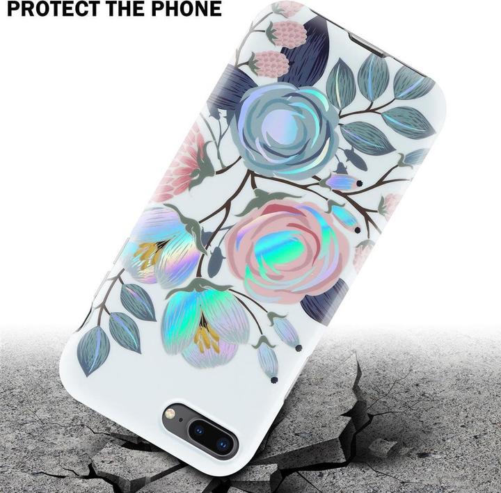 Image du produit Cadorabo Couverture IMD TPU Fleurs & Feuilles colorées (Apple iPhone 7 Plus, Apple iPhone 7s Plus)