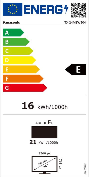 Energy Label Panasonic TX-24MSW504 (24", MSW504, LCD, HD ready, 2023)