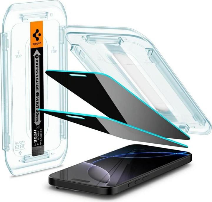 Image du produit Spigen Glas.Tr "Ez Fit" 2-Pack pour iPhone 16 Pro 6,3" intimité (2 pièce(s), Apple iPhone 16 Pro)