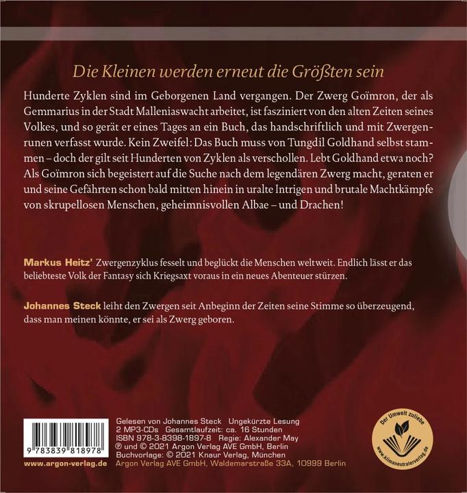 Produktbild Die Rückkehr der Zwerge 1 (Johannes Steck, Markus Heitz, Deutsch)