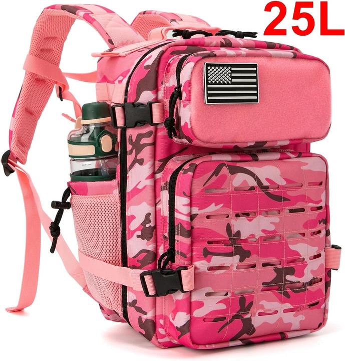 Only-Bags.Store Sac à dos tactique Outdoor Survival Bug Out Bag petit sac à dos scolaire Hking avec porte-boisson (25 l)