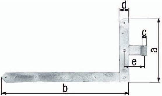 Productafbeelding GAH Hoekscharnier voor garagedeuren 400x1000xx60x120xxxxmm gegalvaniseerd staal 8 mm