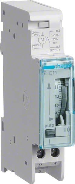 Actual product image Hager HAG EH011 1S 230V 16A analogue time switch 1PLE with power reserve