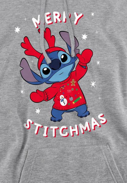 Actual product image Lilo & Stitch Mens Stitch Christmas Jumper Hoodie (XL)
