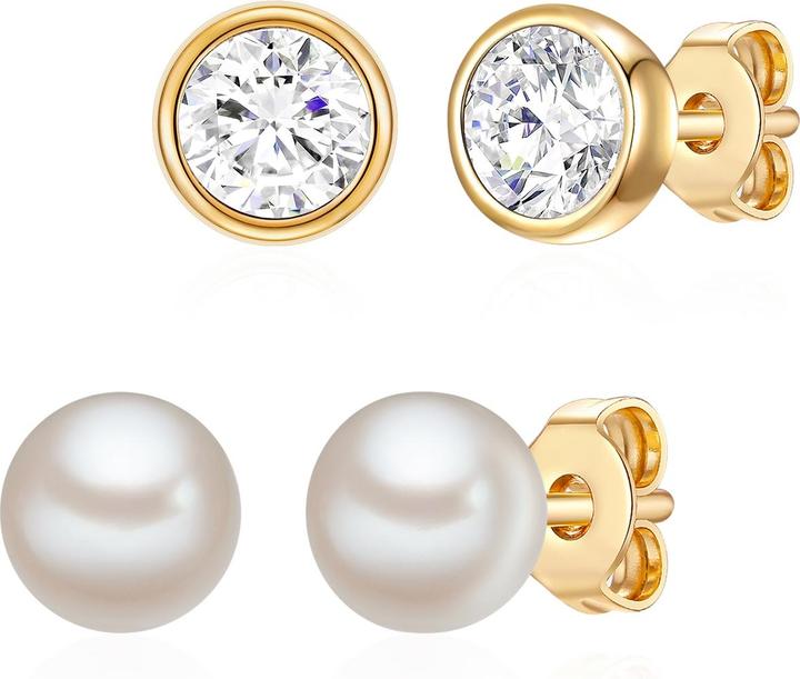 Produktbild Rafaela Donata Damen Sterling Silber verziert mit Kristallen von Swarovski® Süsswasser-Zuchtperle gelbgold - 12514 (Sterling Silber)