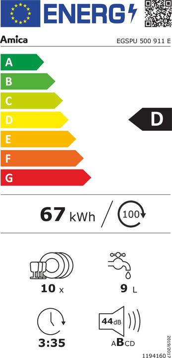 Energie-Label Amica EGSPU 500 911 E