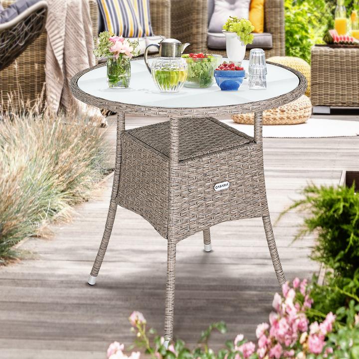 Immagine prodotto Casaria Tavolo da balcone in polyrattan (60 cm)