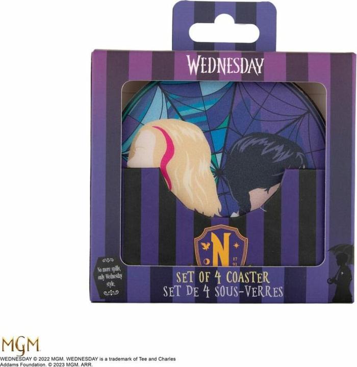 Image du produit Cinereplicas Wednesday pack 4 sous-verres (4 x, Dessous de verre)