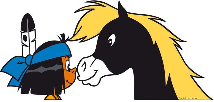 Actual product image Yakari and Little Thunder in profile (30 x 14 cm)