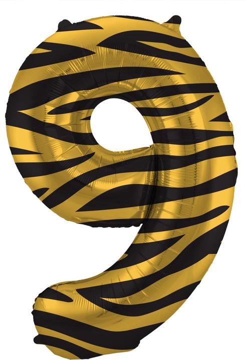 Produktbild Folat Folienballon Zahl 9 Tiger Chic - 86 cm (1 x)