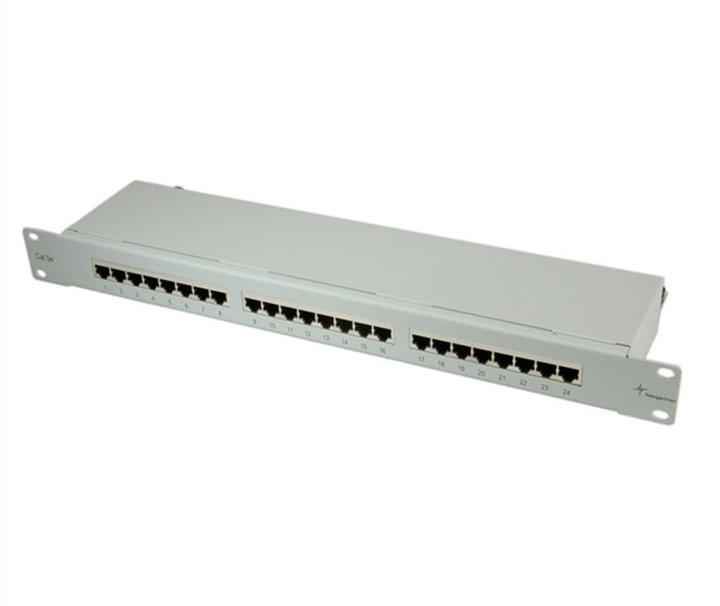 Image du produit Telegärtner TELEGAERTNER Panneau de brassage Cat5e 24Port RJ45 1HE 48,3cm 48,30cm (19") gris clair (26.11.0523)
