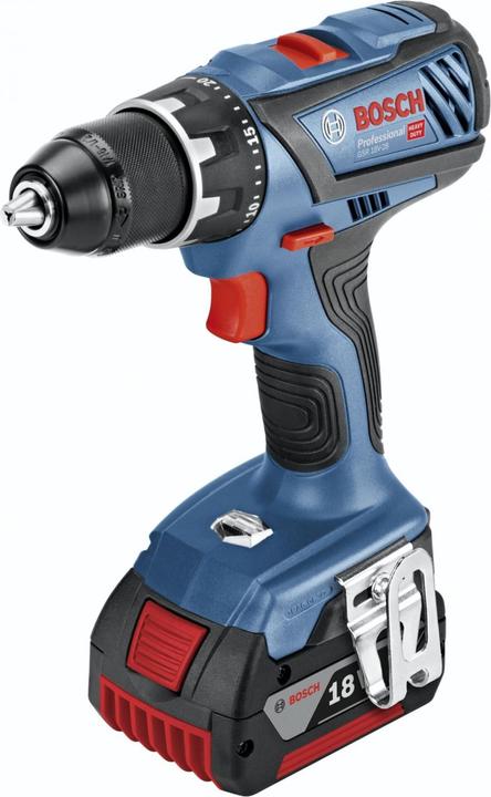 Produktbild Bosch Professional Akku-Bohrschrauber GSR 18V-28, 2 x Akkus GBA 18V, Schnellladegerät GAL 18V-40 (Akkubetrieb)
